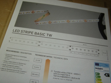 51541330 LED Strip Basic TW 2700K…6000K 24VDC 9,6W/m, Spule á 5m