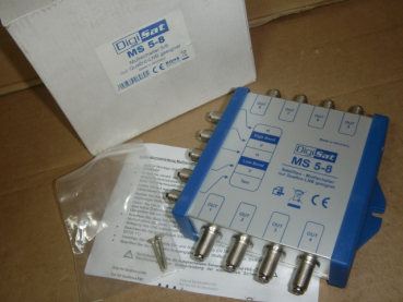 MS 5-8 Sat-TV-Multischalter 5 In / 8 Out, fernspeisbar, nur für Quattro-LNB