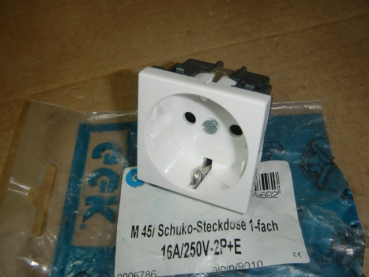 6786 Modul 45-1 Schuko-Steckdose 1-fach alpinweiß RAL 9010