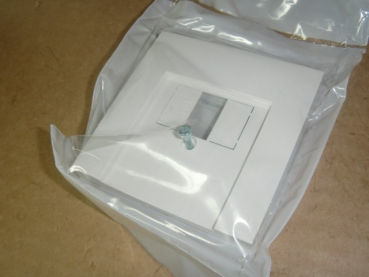 0276 112 Flächenschalter reinweiß glänzend Zentralplatte TAE ausbrechbar