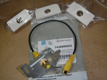 Konnect design click Video (Chinch) UP-Halb-Einsatz und Kabelpeitsche mit Halb-Zentralplatte