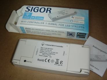 Sigor 9074201 shaire 1-Cannel WiFi-Controller DC/DC, WiFi-Schalter und Dimmer 12-24VDC / 12-24VDC