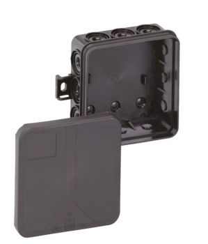 i12 L/sw FR-AP-Abzweig-/Verbindungsdose schwarz