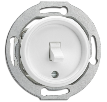 176405 Duroplastserie weiß UP-Einsatz Kipp-Wechselschalter mit Zentralplatte