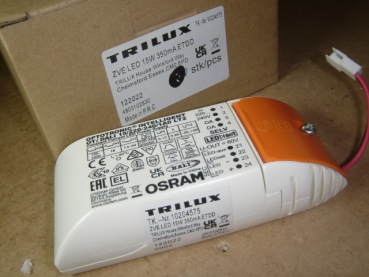 ZVE LED 15W 350mA ETDD Konstantstromversorgung 230V, sek. 350mA 15W, DALI dimmbar