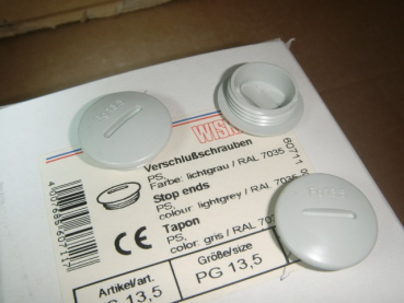 VS 13,5 Blindschraube / Verschluss PG13,5 PS lichtgrau