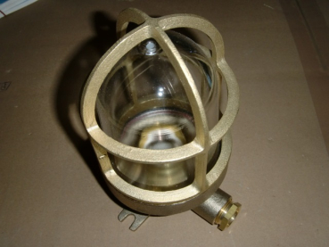 1131/gK/clear/mT/1974-1xZ14 Wiska HNA-Einheitsleuchte Messing Guss Gusskorb