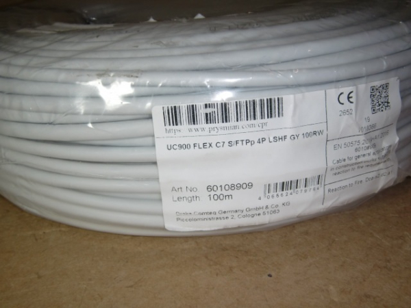 UC900 Flex C7 S/FTPp 4P LSHF GY 100RW Datenleitung Cat.7 grau (Ring á 100m)