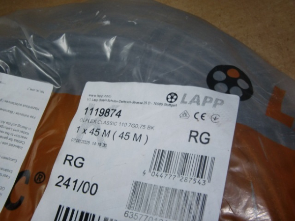 Ölflex Classic 110 7G0,75 BK PVC-Steuerleitung schwarz 7x0,75qmm (Ring á 45m)