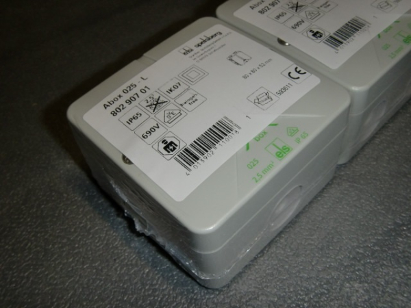 Abox 025-L FR-AP-Abzweigkasten 80mm x 80mm x Tiefe 52mm, grau, IP65, leer