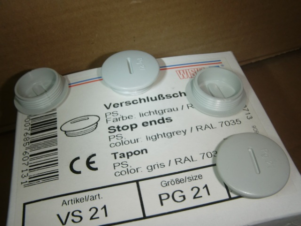 VS 21 Blindschraube / Verschluss PG21 PS lichtgrau