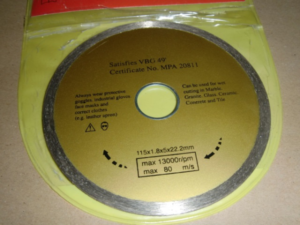 73525 Diamanttrennscheibe 115mm x 1,8mm x 22,2mm Nassschnitt